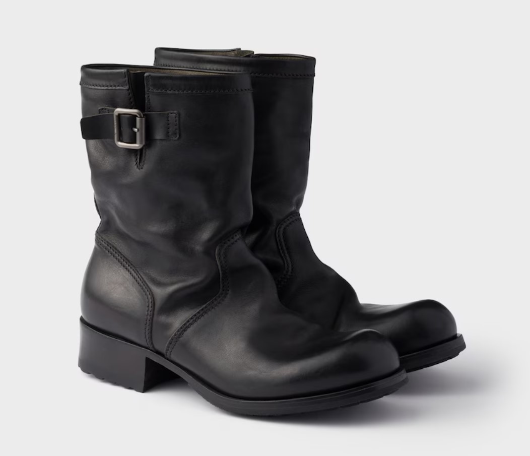 Prada — Bottines cuir noir