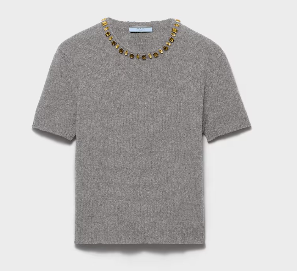 Prada — Pull maille cristaux