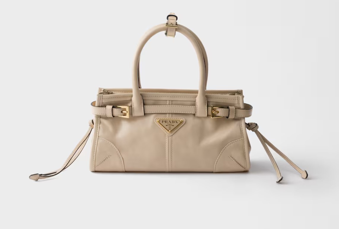 Prada — Sac cuir beige face