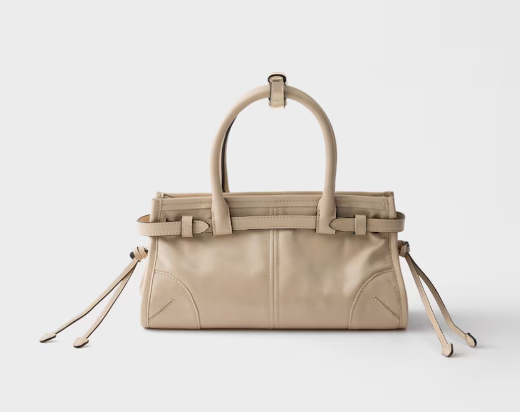 Prada — Sac cuir beige dos